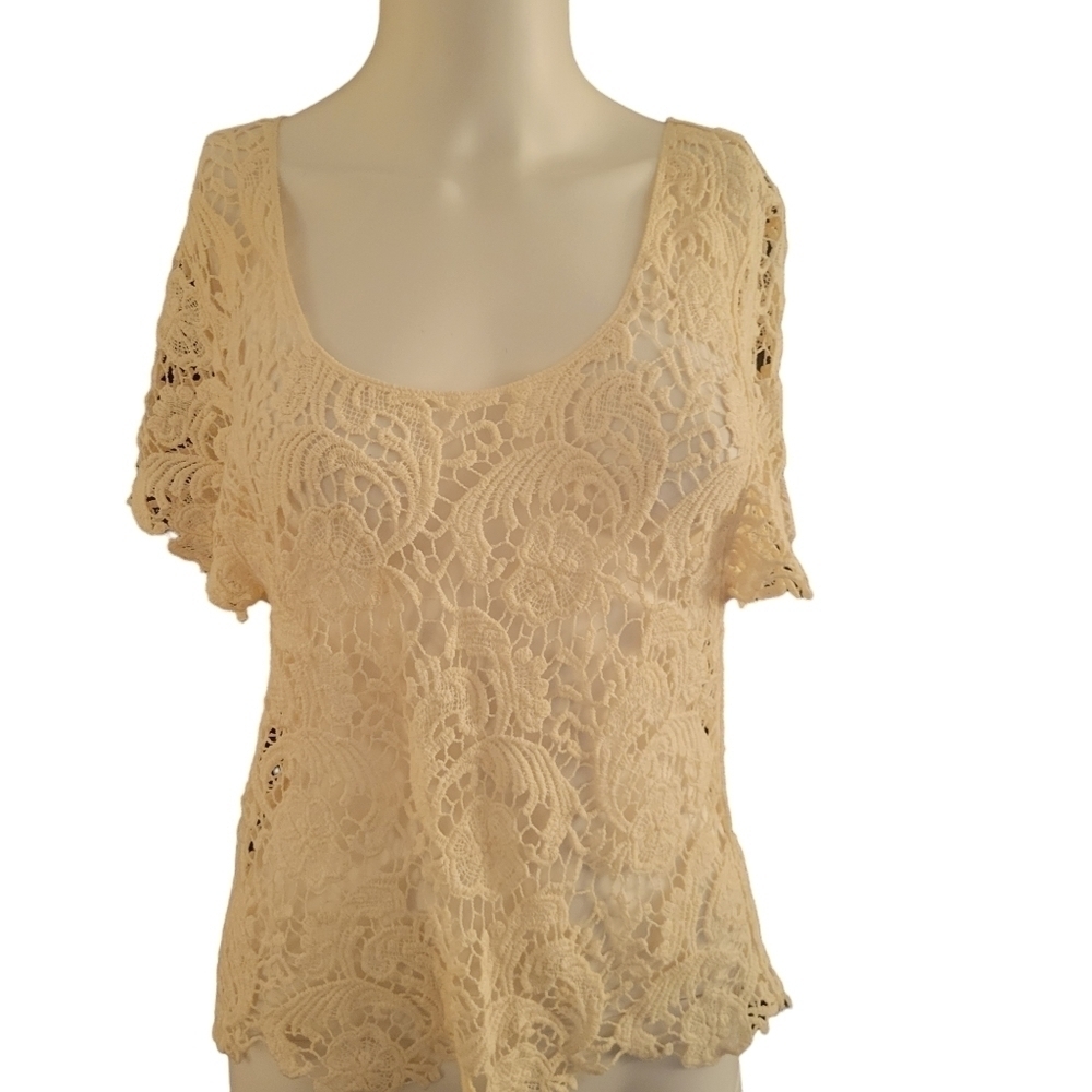 Izzy Lace/Crochet Top Cream S